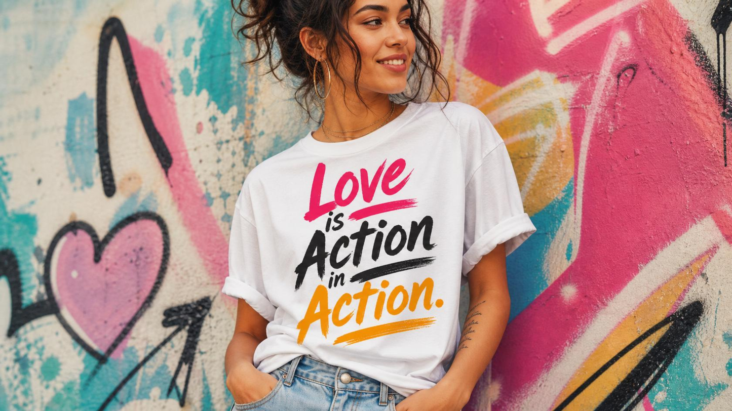 The Grace Brand Tee — "Love Is Action In Action."