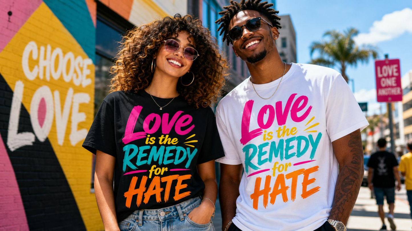 The Grace Brand Tee — "Love Is The Remedy For Hate."