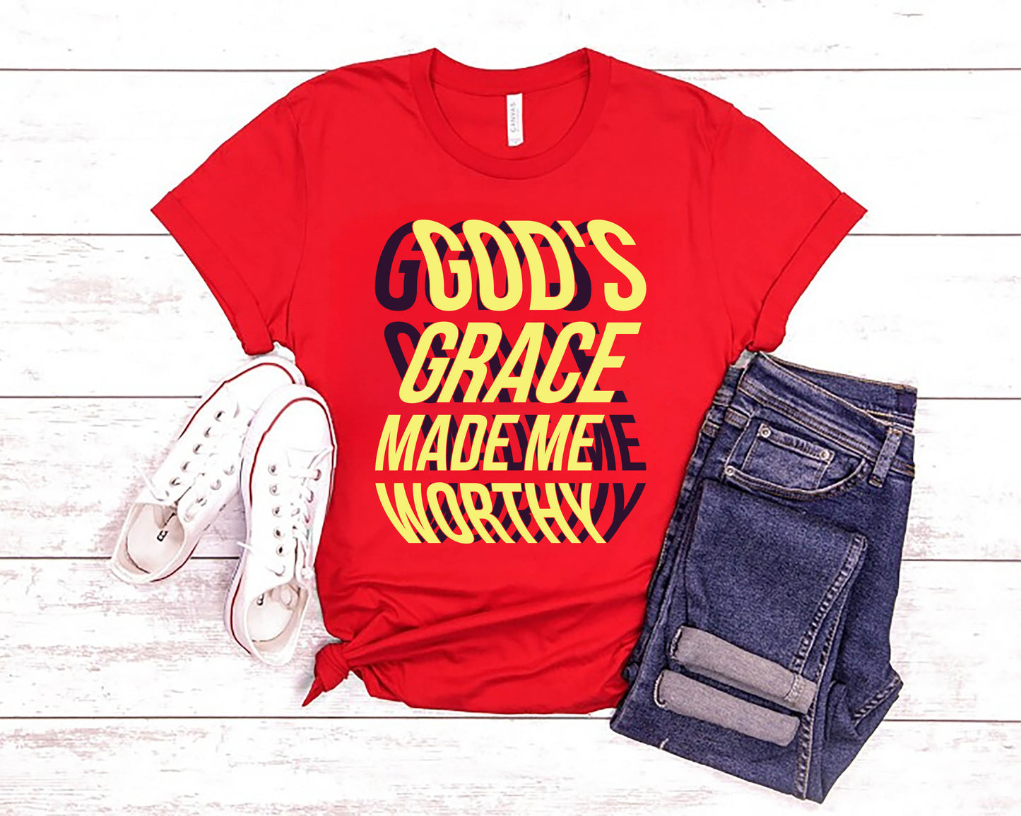 The Grace Brand T-Shirt - "God Made Me Worthy"