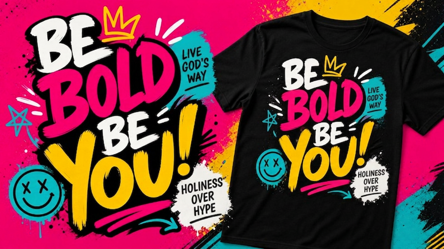 The Grace Brand Tee — "Be Bold. Be You. Holiness Over Hype."