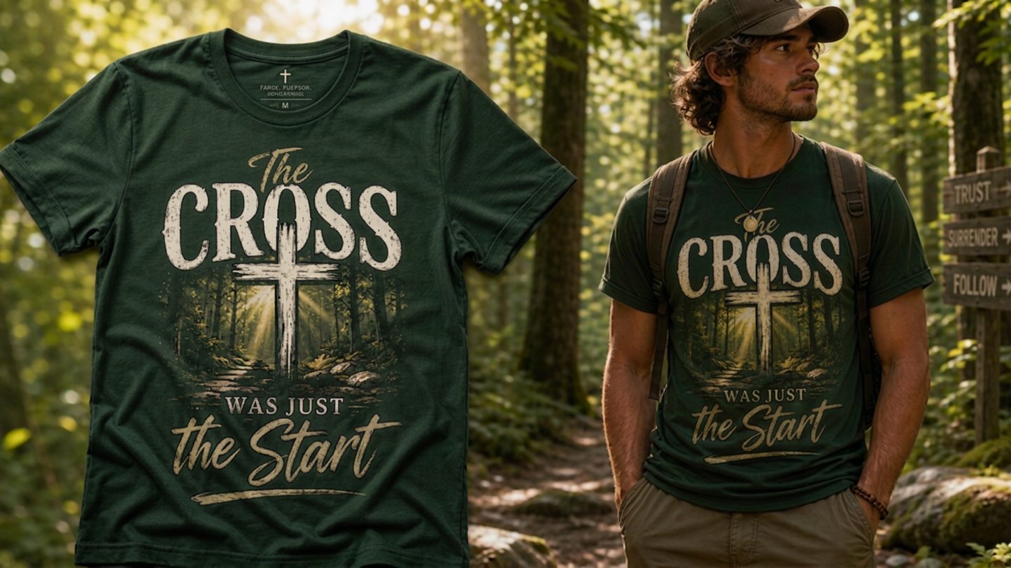 The Grace Brand Tee — "The Cross Was Just The Start." — Philippians 1:6